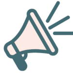 Megaphone icon symbolizing clinic promotion in local veterinary marketing.