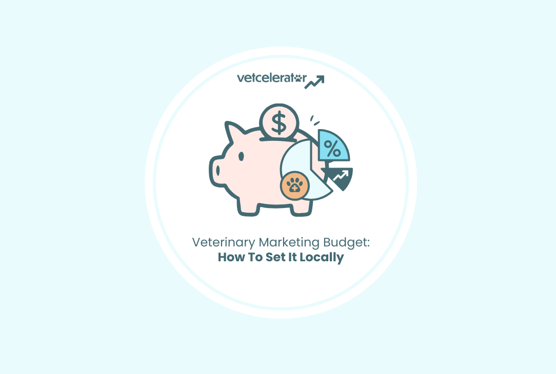 Veterinary marketing budget graphic showing how to set a local budget for clinic growth and ROI