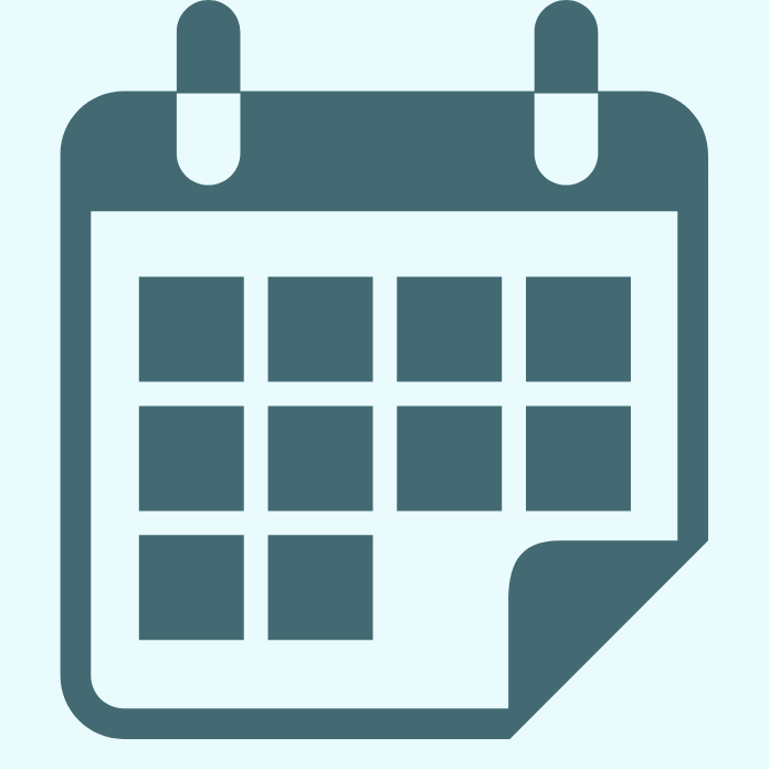 Icon of a simple calendar with a grid and a curled page on the bottom right corner.