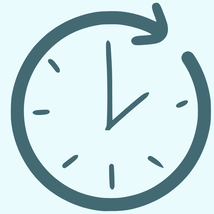 Simple clock icon with a counterclockwise arrow.