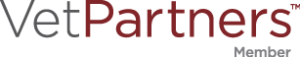 Logo of VetPartners featuring stylized text with the word "Vet" above "Partners."