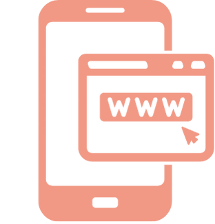 Smartphone and speech bubble icon with stars inside.