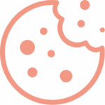 A stylized icon of a bitten cookie with scattered chunks.