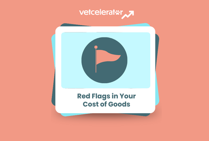 Stack of slides with text "Red Flags in Your Cost of Goods" and a flag icon.