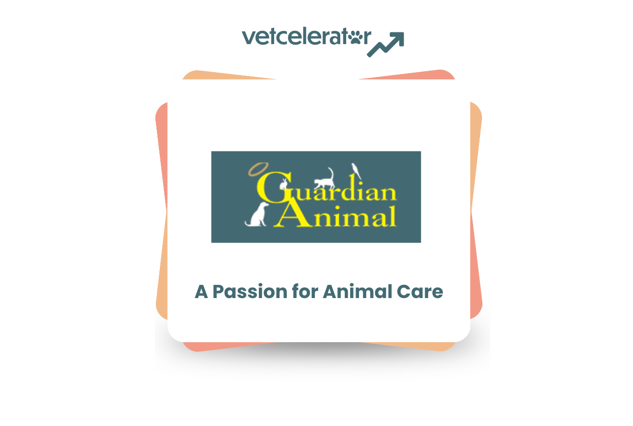 Logo for Guardian Animal featuring a stylized animal and text 'A Passion for Animal Care'.