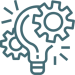 Light bulb with integrated gear design, symbolizing innovative ideas.