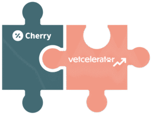 Two interlocking puzzle pieces labeled "Cherry" and "vetcelerator."