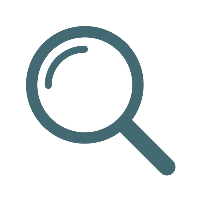 Veterinary recruiter magnifying glass icon reviewing candidates