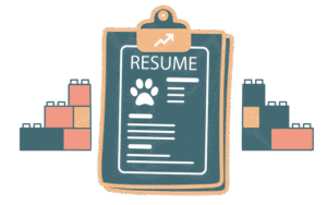 Veterinary recruiter checklist with paw print symbol