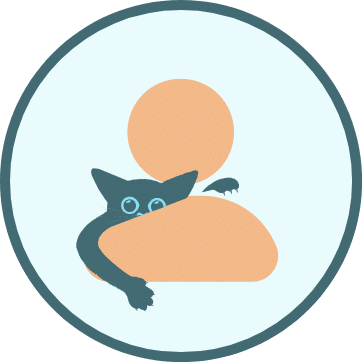con of a person with a cat highlighting pet-owner engagement in local veterinary marketing