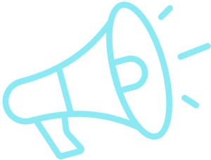 Megaphone icon representing paid media and advertising for veterinary digital marketing