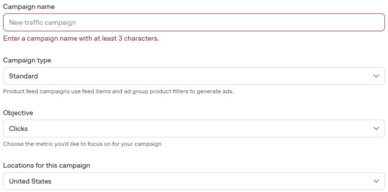 Screenshot of the ChatGPT ads setup inside their platform