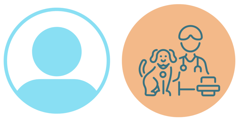 A blank user image and a user image of a veterinarian