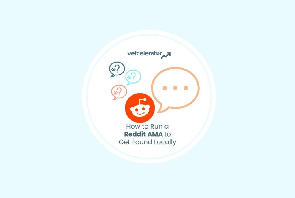Pet owner question bubbles directed towards Reddit answer bubble